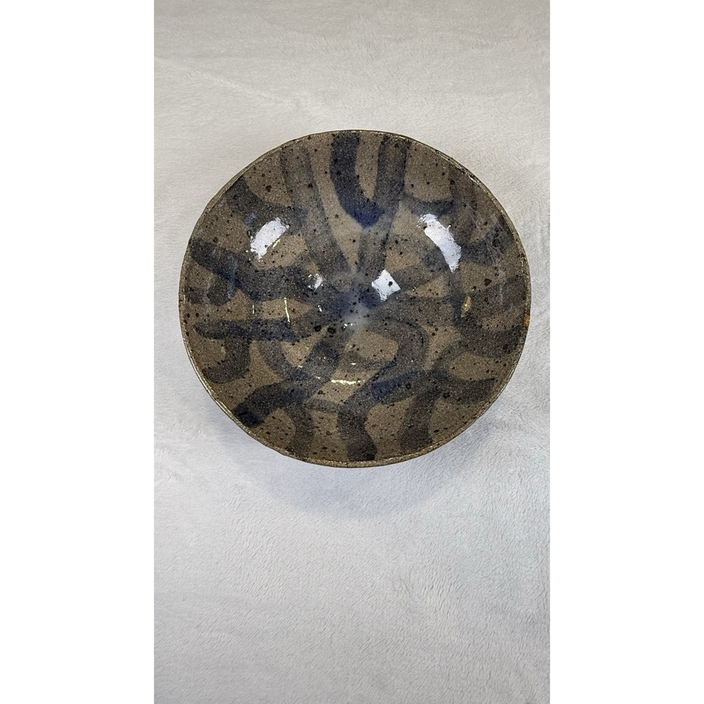 Studio Pottery Ceramic Bowl Speckled Glaze Abstract Handmade Stoneware Dish